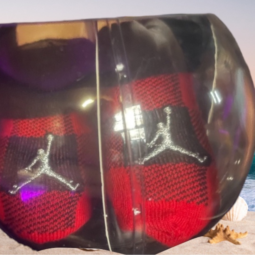 Jordan Newborn Red and Black Plaid Booties